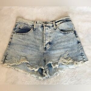 RE Generation Beech Acid Wash Frayed Hem Denim Shorts size 7/28